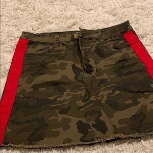 American Bazi Camo Skirt with Red Stripe